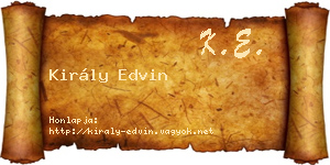 Király Edvin névjegykártya
