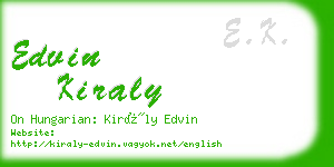 edvin kiraly business card